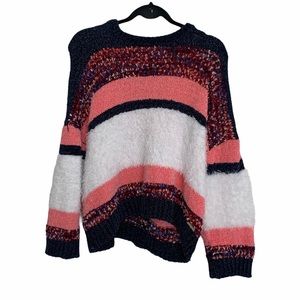 Marc New York striped fuzzy sweater small